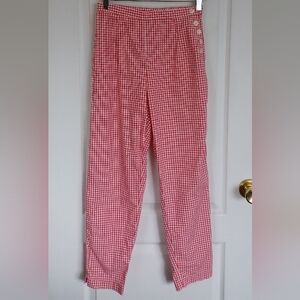 VTG GAP WOMEN'S PANTS SIZE 4* 100% COTTON STYLE# 122081-00-1 RED/WHITE GINGHAM